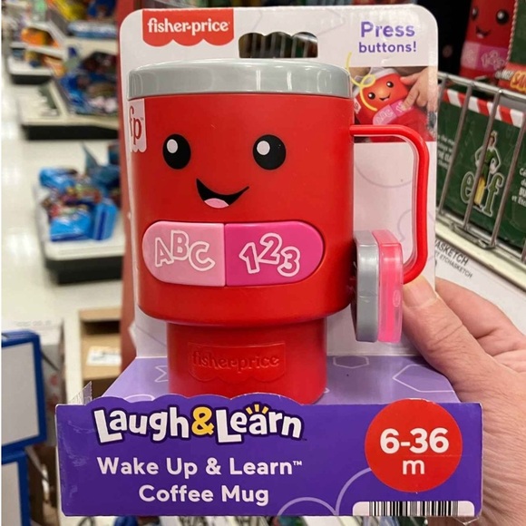 Fisher-Price Laugh & Learn Red Wake Up and Learn Coffee Mug, new! - Picture 7 of 7